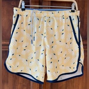 Bonobos Yellow and White Patterned Swim Trunks